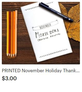 PRINTED November Holiday Thanksgiving How To Draw Bullet Journal Doodles