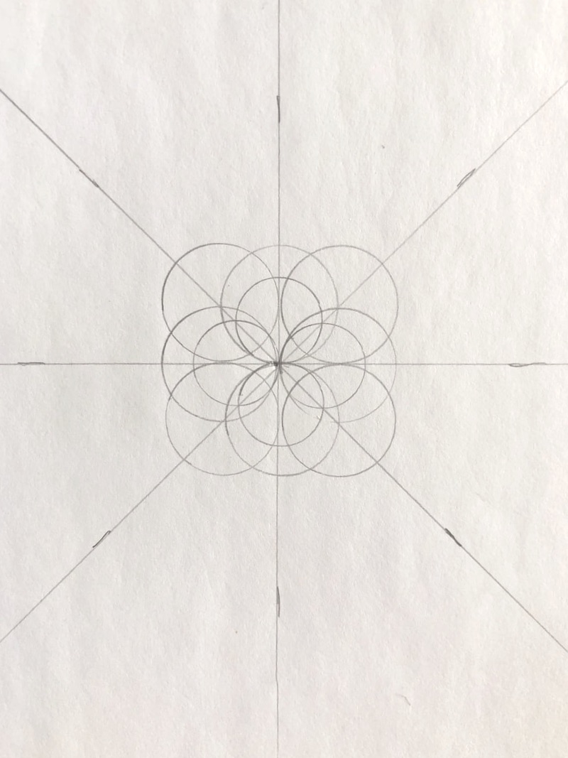 These circles are divided into 32 equal parts