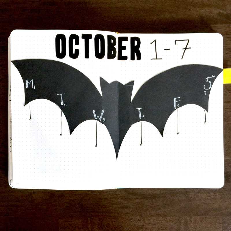 October Bat Bullet Journal Weekly Spread
