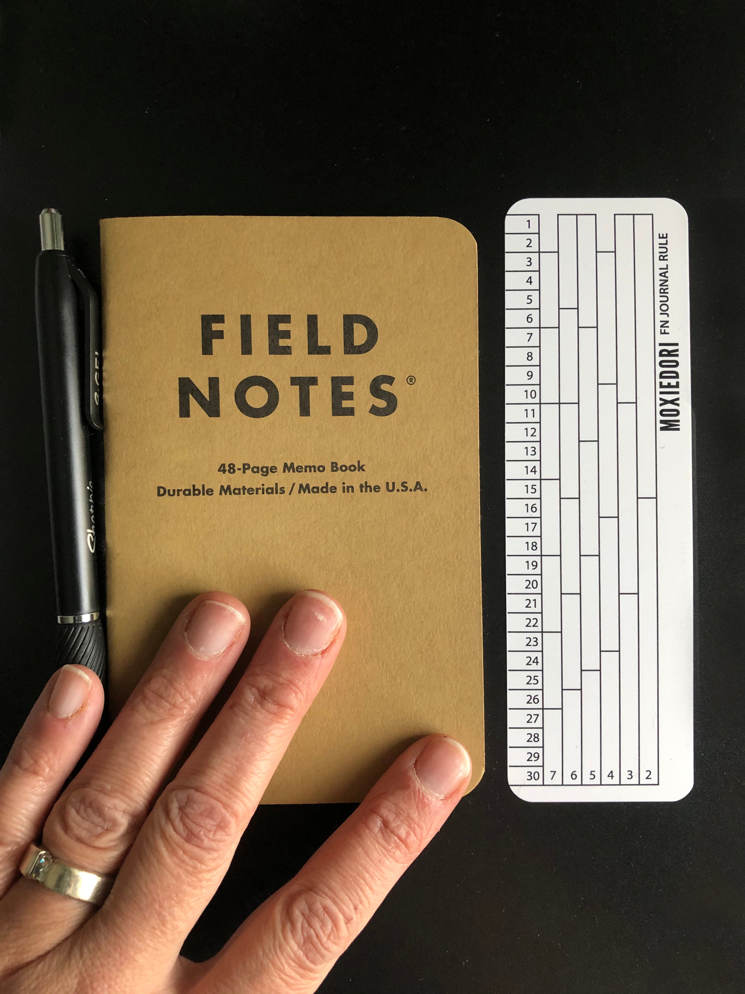 MoxieRule™ FN Bullet Journal Ruler Designed for Field Notes Graph or Plain  Notebook Journal